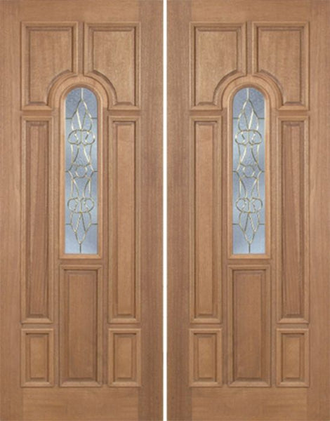 WDMA 60x96 Door (5ft by 8ft) Exterior Mahogany Revis Double Door w/ OL Glass - 8ft Tall 1