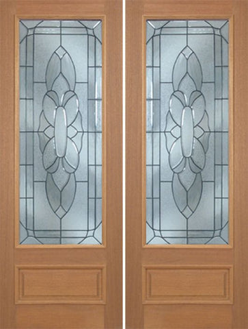 WDMA 60x96 Door (5ft by 8ft) Exterior Mahogany Livingston Double Door w/ BO Glass - 8ft Tall 1