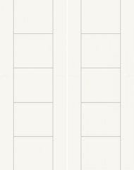 WDMA 64x80 Door (5ft4in by 6ft8in) Interior Barn Hardboard 80in Market Solid Core HD Fiber Double Door|1-3/4in Thick 1