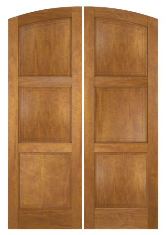 WDMA 64x80 Door (5ft4in by 6ft8in) Interior Swing Mahogany 3 Panel Arch Top Solid Exterior or Double Door 1