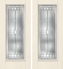 WDMA 64x80 Door (5ft4in by 6ft8in) Exterior Smooth SaratogaTM Full Lite W/ Stile Lines Star Double Door 1