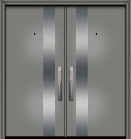 WDMA 64x80 Door (5ft4in by 6ft8in) Exterior Smooth 80in Double Costa Mesa Solid Contemporary Door 1