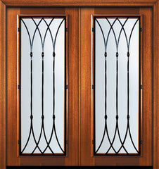 WDMA 64x80 Door (5ft4in by 6ft8in) Exterior Mahogany 80in Double Full Lite Warwick Door 1