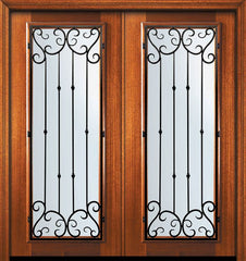 WDMA 64x80 Door (5ft4in by 6ft8in) Exterior Mahogany 80in Double Full Lite Valencia Door 1