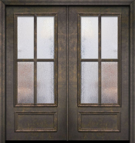 WDMA 64x80 Door (5ft4in by 6ft8in) Patio 80in ThermaPlus Steel 4 Lite SDL 3/4 Lite Double Door 1