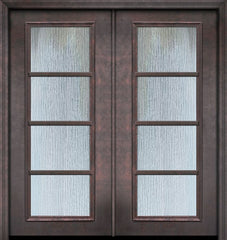 WDMA 64x80 Door (5ft4in by 6ft8in) French 80in ThermaPlus Steel 4 Lite SDL Full Lite Double Door 1