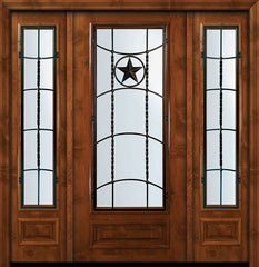 WDMA 64x80 Door (5ft4in by 6ft8in) Exterior Knotty Alder 36in x 80in 3/4 Lite Texan Alder Door /2side 1