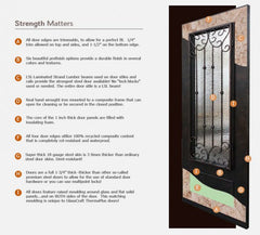 WDMA 64x80 Door (5ft4in by 6ft8in) Exterior 80in ThermaPlus Steel Sandringham 1 Panel 3/4 Lite Double Door 2