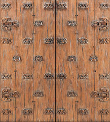 WDMA 64x96 Door (5ft4in by 8ft) Exterior Mahogany Inca Motifs Hand Carved Double Door in Solid  1