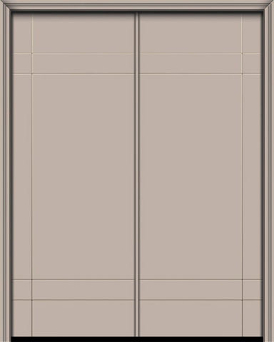 WDMA 64x96 Door (5ft4in by 8ft) Exterior Smooth 96in Double Inglewood Solid Contemporary Door 1