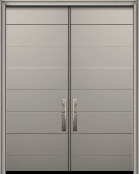 WDMA 64x96 Door (5ft4in by 8ft) Exterior Smooth 96in Double Westwood Solid Contemporary Door 1