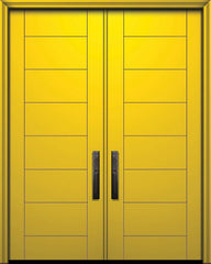 WDMA 64x96 Door (5ft4in by 8ft) Exterior Smooth 96in Double Brentwood Solid Contemporary Door 1