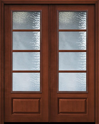 WDMA 64x96 Door (5ft4in by 8ft) French Cherry 96in Double 3/4 Lite 1 Panel 4 Lite SDL Door 1