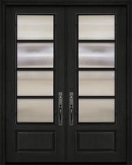 WDMA 64x96 Door (5ft4in by 8ft) Exterior Cherry IMPACT | 96in Double 1 Panel 3/4 Lite Urban Steel Grille Door 1