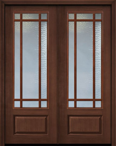 WDMA 64x96 Door (5ft4in by 8ft) French Cherry IMPACT | 96in Double 3/4 Lite Prairie 9 Lite SDL Door 1