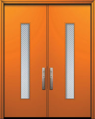 WDMA 64x96 Door (5ft4in by 8ft) Exterior Smooth 96in Double Malibu Solid Contemporary Door w/Metal Grid 1