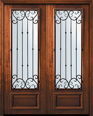 WDMA 64x96 Door (5ft4in by 8ft) Exterior Mahogany 96in Double 3/4 Lite Valencia Door 1