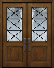 WDMA 64x96 Door (5ft4in by 8ft) Exterior Knotty Alder IMPACT | 96in Double 1 Panel 2/3 Lite Republic Door 1