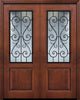 WDMA 64x96 Door (5ft4in by 8ft) Exterior Knotty Alder IMPACT | 96in Double 1 Panel 2/3 Lite St Charles Door - 64x96 / Exterior / Knotty Alder