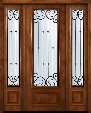 WDMA 64x96 Door (5ft4in by 8ft) Exterior Knotty Alder 36in x 96in 3/4 Lite Valencia Alder Door /2side 1