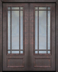 WDMA 64x96 Door (5ft4in by 8ft) French 96in ThermaPlus Steel 9 Lite SDL 3/4 Lite Double Door 1