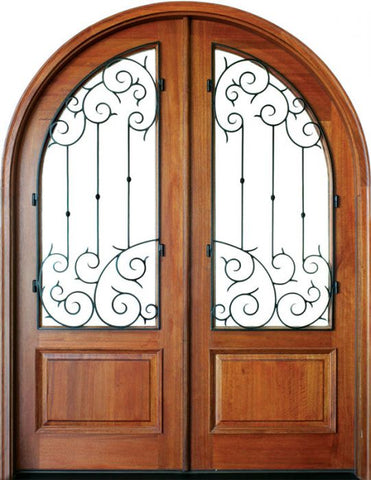 WDMA 68x78 Door (5ft8in by 6ft6in) Exterior Mahogany Pinehurst Septima Double/Round Top 1