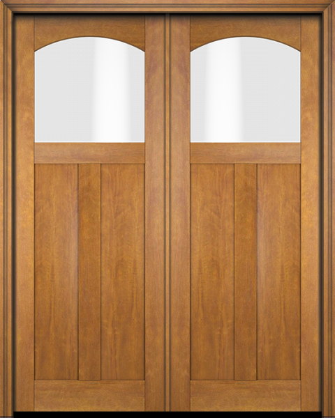 WDMA 68x78 Door (5ft8in by 6ft6in) Interior Swing Mahogany Arch Lite 2 Panel Craftsman Exterior or Double Door 1