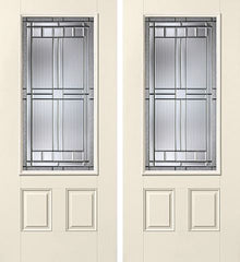 WDMA 68x80 Door (5ft8in by 6ft8in) Exterior Smooth SaratogaTM 3/4 Lite 2 Panel Star Double Door 1