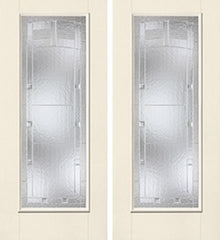 WDMA 68x80 Door (5ft8in by 6ft8in) Exterior Smooth MaplePark Full Lite W/ Stile Lines Star Double Door 1