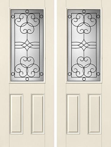 WDMA 68x96 Door (5ft8in by 8ft) Exterior Smooth Salinas 8ft Half Lite 2 Panel Star Double Door 1