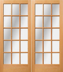 WDMA 72x84 Door (6ft by 7ft) Exterior Fir 84in 1-3/4in - 15 lites Double Door 1