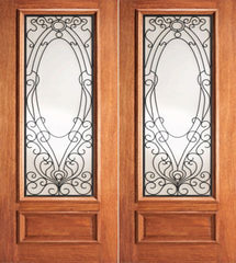 WDMA 72x84 Door (6ft by 7ft) Exterior Mahogany Victorian Ironwork Glass Double Door  1