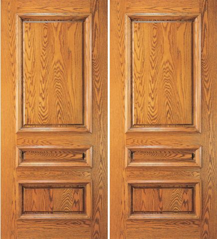 WDMA 72x84 Door (6ft by 7ft) Exterior Mahogany External Wood 3 Panel Traditional Colonial Double Door 1