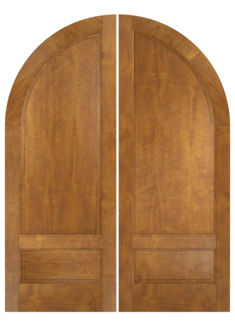 WDMA 72x84 Door (6ft by 7ft) Exterior Swing Mahogany 3/4 Round Top 2 Panel Transitional Home Style or Interior Double Door 2