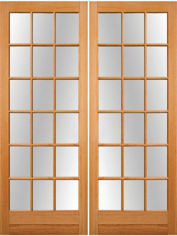 WDMA 72x96 Door (6ft by 8ft) Patio Fir 1-3/4in 18 Lite Exterior Doors Double Door 1