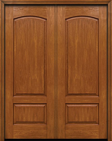 WDMA 72x96 Door (6ft by 8ft) Exterior Cherry 96in Two Panel Camber Double Entry Door 1