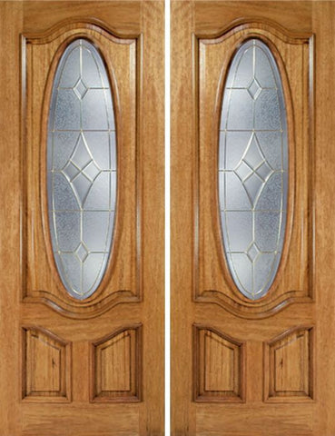 WDMA 72x96 Door (6ft by 8ft) Exterior Mahogany La Jolla Double Door w/ A Glass - 8ft Tall 1