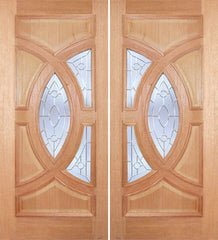 WDMA 72x96 Door (6ft by 8ft) Exterior Mahogany Crescendo Double Door w/ PA Glass 1