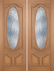 WDMA 72x96 Door (6ft by 8ft) Exterior Mahogany Carmel Double Door w/ CO Glass - 8ft Tall 1