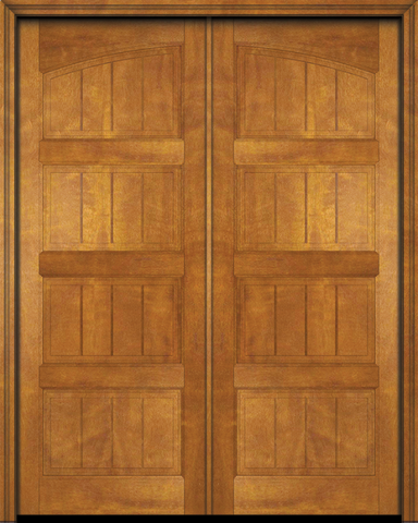 WDMA 72x96 Door (6ft by 8ft) Interior Swing Mahogany 4 Panel V-Grooved Plank Rustic-Old World Exterior or Double Door 1