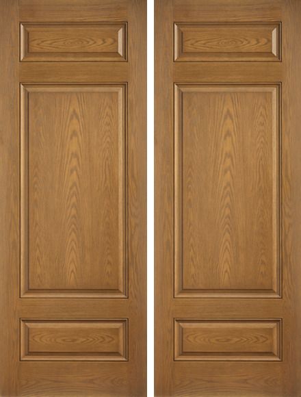 WDMA 72x96 Door (6ft by 8ft) Exterior Oak 8ft 3 Panel Classic-Craft Collection Double Door Clear Low-E 1