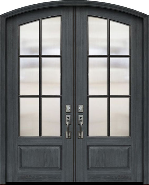 WDMA 72x96 Door (6ft by 8ft) Exterior Mahogany 36in x 96in Double Arch Top 6 Lite SDL DoorCraft Door 1