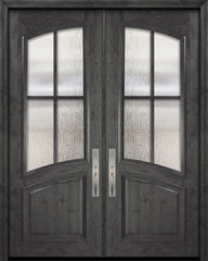 WDMA 72x96 Door (6ft by 8ft) Exterior Knotty Alder 36in x 96in Double Arch Lite / Rail 4 Lite SDL Estancia Alder Door 1