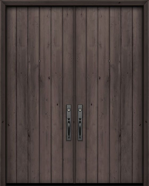 WDMA 72x96 Door (6ft by 8ft) Exterior Swing Knotty Alder 36in x 96in Double Square Top Plank Estancia Alder Door 1