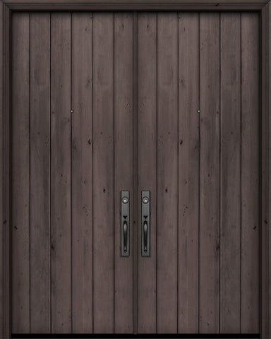 WDMA 72x96 Door (6ft by 8ft) Exterior Swing Knotty Alder 36in x 96in Double Square Top Plank Estancia Alder Door 1