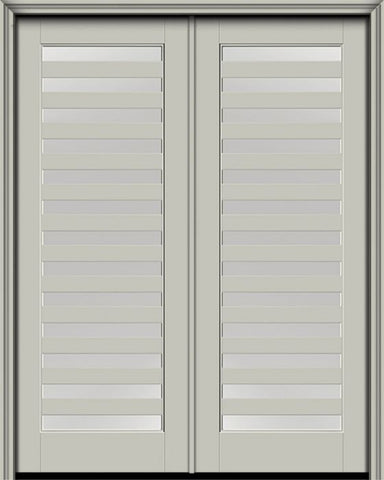 WDMA 72x96 Door (6ft by 8ft) Exterior Smooth 13 Lite 8ft0in Full Lite Flush-Glazed Fiberglass Double Door 1