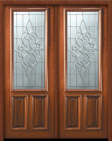 WDMA 72x96 Door (6ft by 8ft) Exterior Mahogany 36in x 96in Double 2/3 Lite Courtlandt Door 1