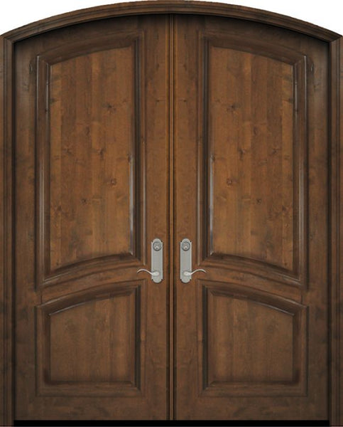 WDMA 72x96 Door (6ft by 8ft) Exterior Knotty Alder 36in x 96in Double Arch Top 2 Panel Estancia Alder Door 1