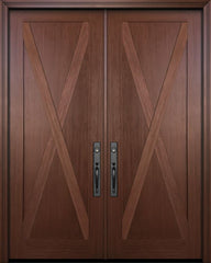 WDMA 72x96 Door (6ft by 8ft) Exterior Fir IMPACT | 96in Double Shaker X Panel Door 1