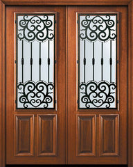 WDMA 72x96 Door (6ft by 8ft) Exterior Mahogany 36in x 96in Double 2/3 Lite Barcelona Door 1